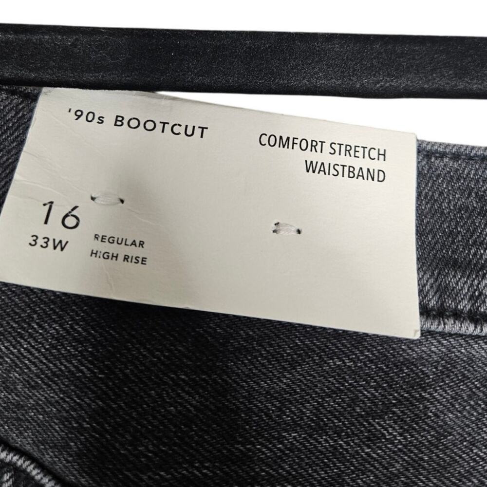 NEW American Eagle 16 '90s Bootcut Black Distressed Jeans Casual Faded Wash - Picture 3 of 4